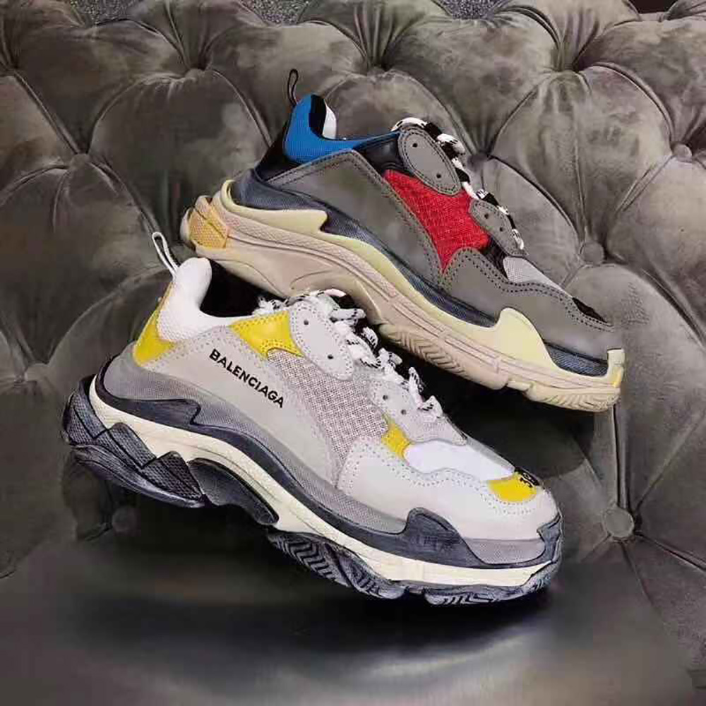 Balenciaga triple s split discount white light grey yellow