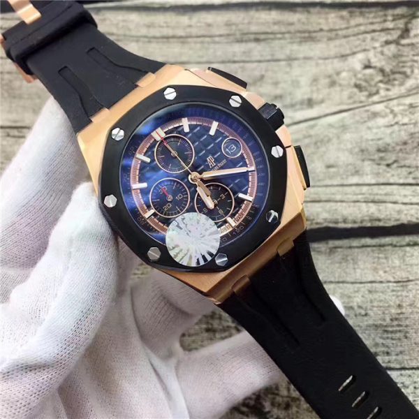 Audemars Piguet Royal Oak Chronograph Mens Black Strap Watch