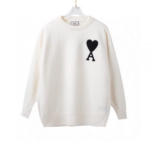 Amiri Loving Heart A Embroidered Sweater In White - Image 3