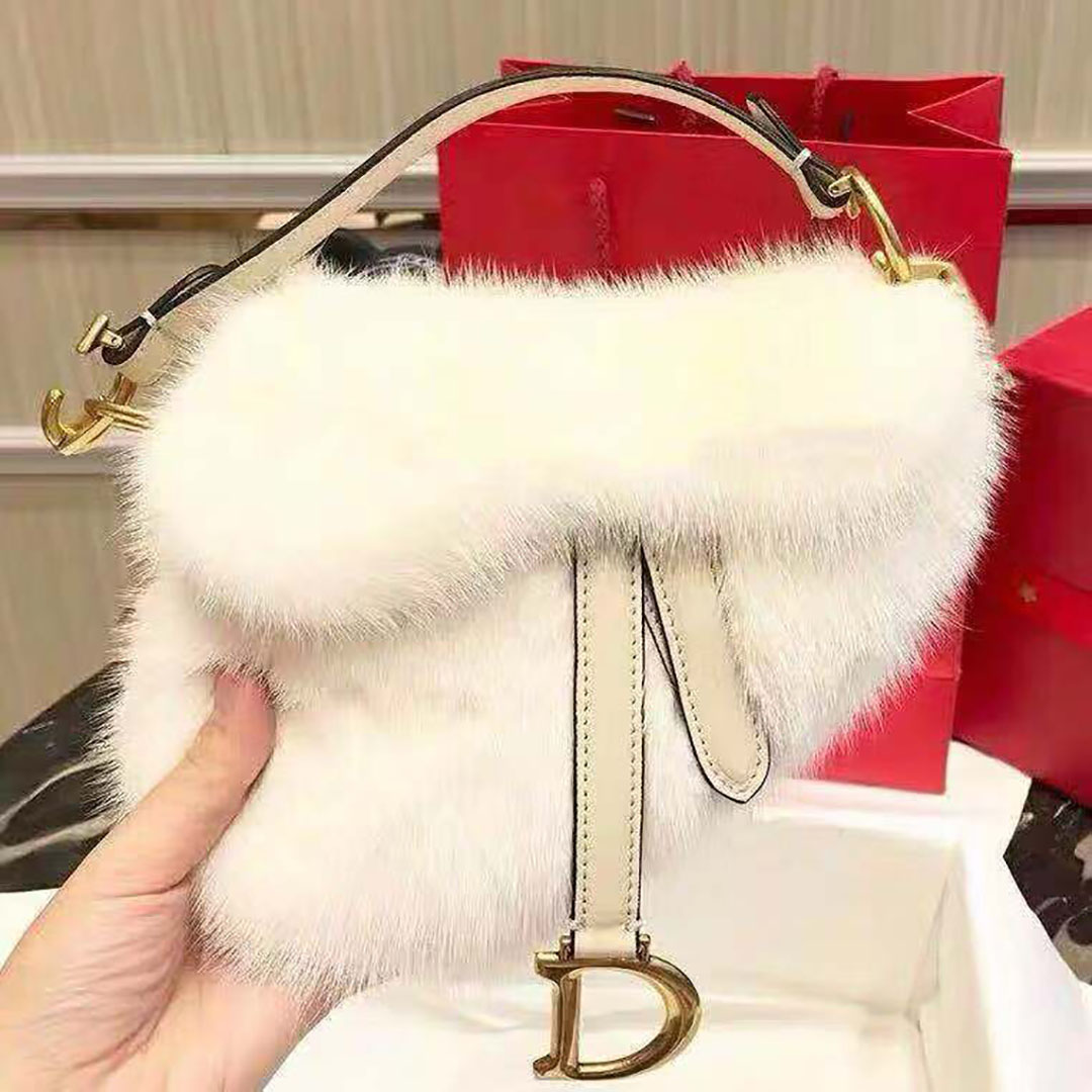 Dior fur deals saddle bag