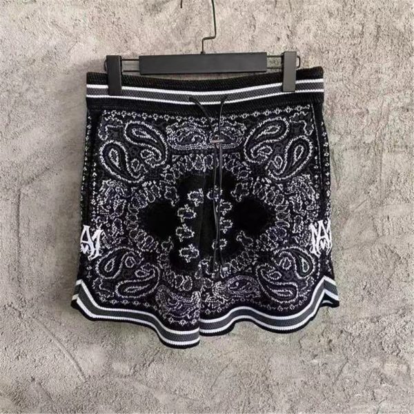 Amiri  Bandana Crochet Basketball Shorts Black