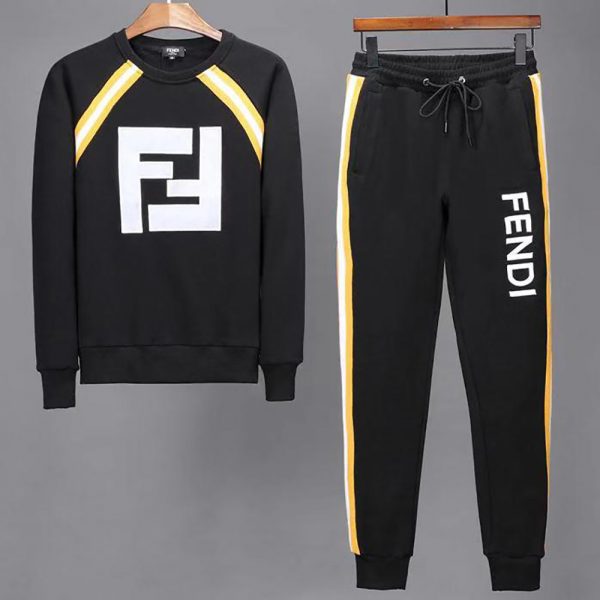 Fendi Yellow Stripe FF Tracksuit(Black)