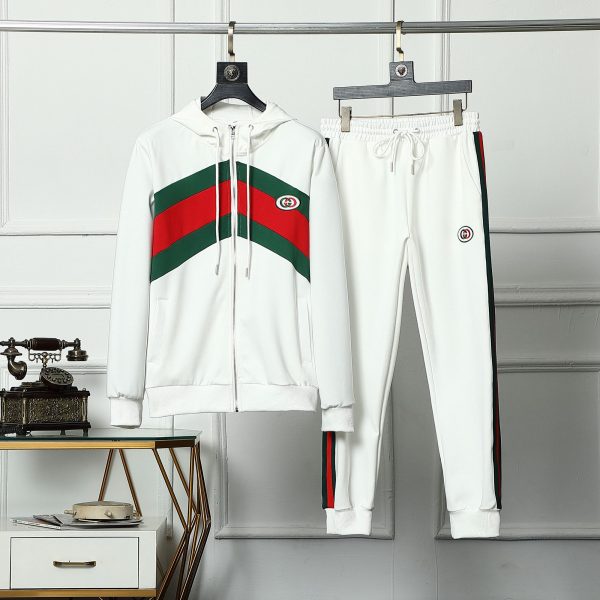 Gucci Chevron Web Cotton Zip Jacket & Pant Tracksuit