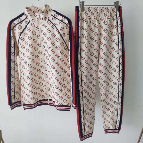 Gucci Printed Jersey Jacket Pants Tracksuit