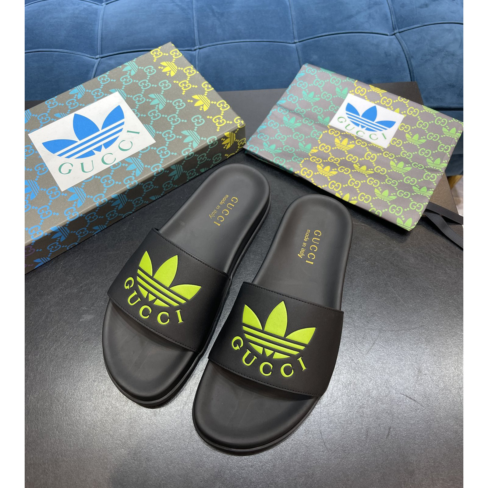 Adidas gucci flip flops top