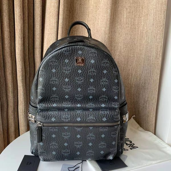 MCM Leather Black Backpack（41-33-15cm）