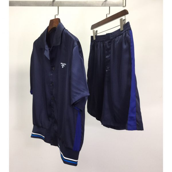 Prada Short-Sleeved Silk Shirt & Shorts