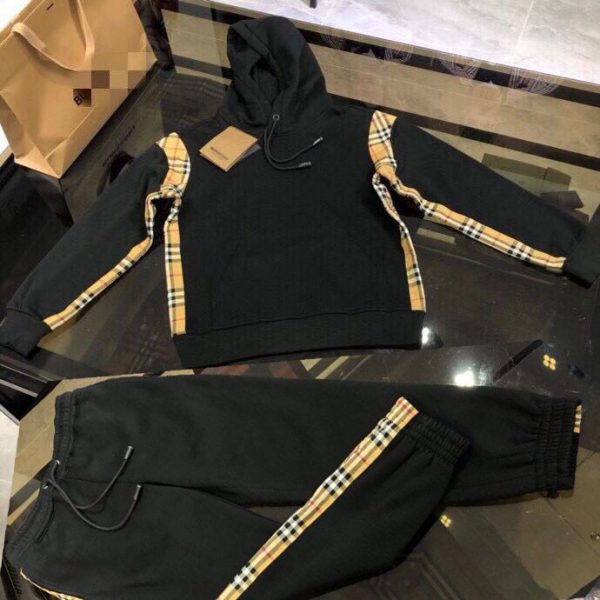 Burberry Side Check Stripe Hoodie & Pants Tracksuit